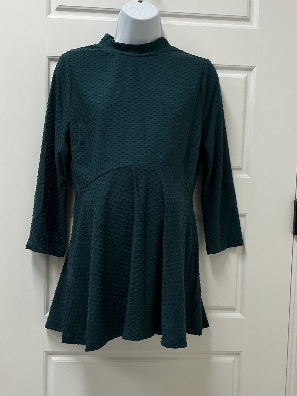 Women's Motherhood Maternity Textured Dark Green Long-Sleeve Top